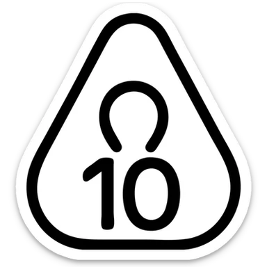 Airbnb logo-inspired icon with a hint of Messi's jersey number 10, thick lines, rounded edges, clean and modern, no text sticker