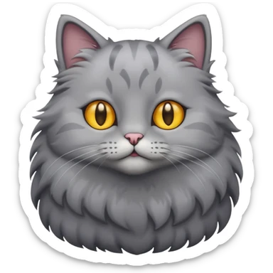 grey cat with full body sticker