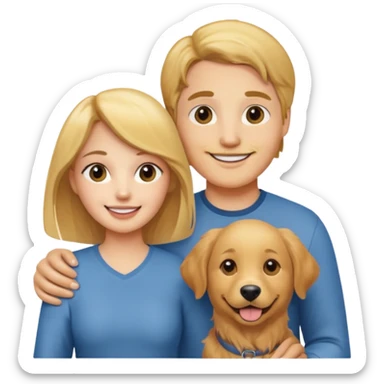 couple and their pet dog sticker