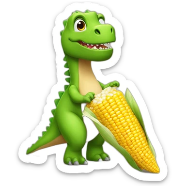 Dinosaure qui porte une chemise et tien un bol de corn flex sticker