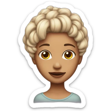 a cute skinny tall girl the love of my life called javiera with colourfull hair in fade sticker