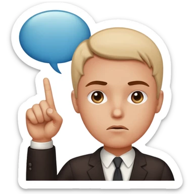 person pointing with a serious face, speech bubble saying 'you're not going to make a million dollars', expressive and clear sticker