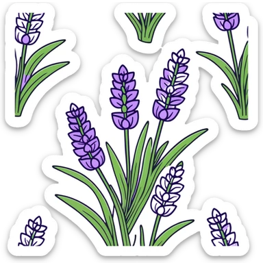 lavender plants sticker
