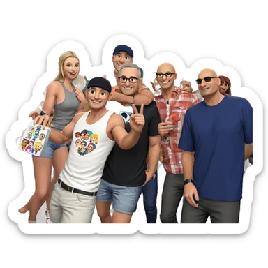 nighttime gathering with friends sticker