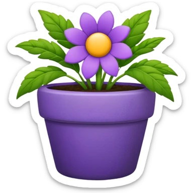 purple flower pot sticker