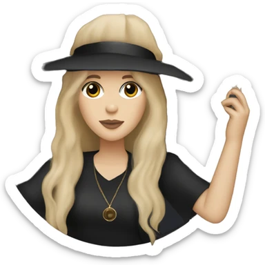 Stevie nicks in black holding a tambourine sticker