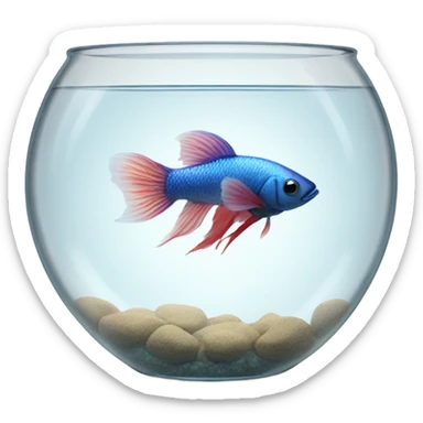 Beta fish in bowl  sticker