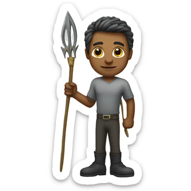 Man standing with a trident sticker