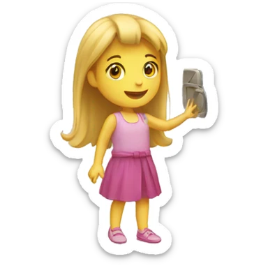 girl opening a door  sticker