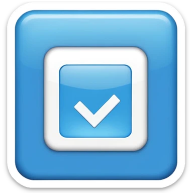 I want a blue background and a white checkmark inside it emoji which I will call the "Fake Roblox Verified Badge Emoji" and the blue background should be square and it should be the "🟦" emoji being the background sticker