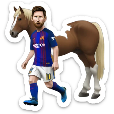 Messi qui monte à cheval sticker