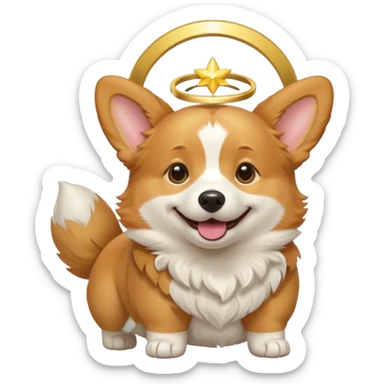 Corgi with a halo sticker