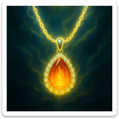 Make the necklace floating and ethereal, with a glowing aura sticker