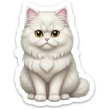 Persian cat full body sitting with black eyes sticker