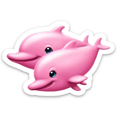 two cute pink dolphins  sticker