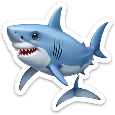 Un tiburon con zapatos azules sticker