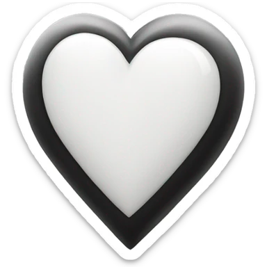 white and black elegant heart  sticker