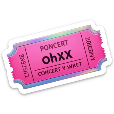Pink concert ticket sticker