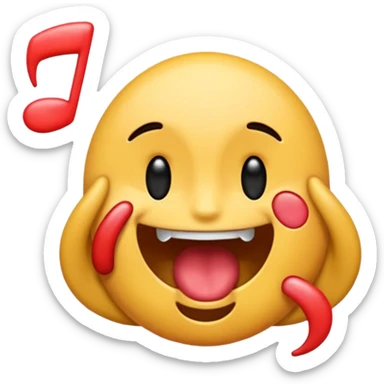 can you do the drooling emoji rotated right slightly with two ear emojis place over it, them mirroring one another, and then can you do a rocking out emoji over top all of it that is flipped completely upside down sticker