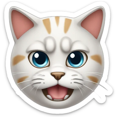 angry cat shows dislike sticker