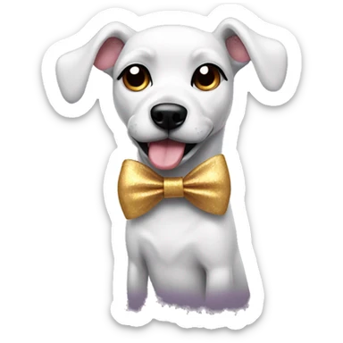 disco dog with bow sticker