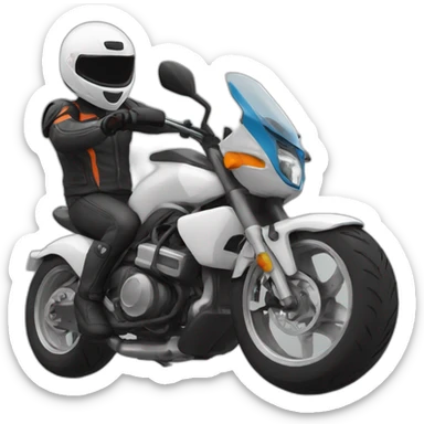 Un motard sur sa roue arrière sticker