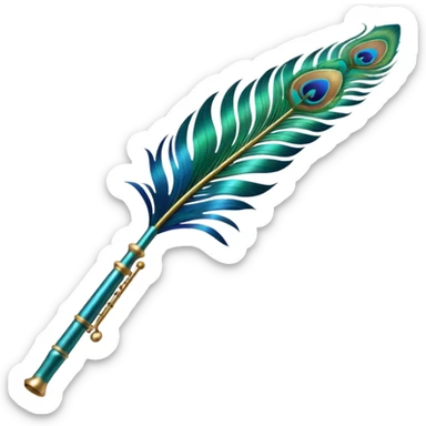 Peacock feather flute sticker