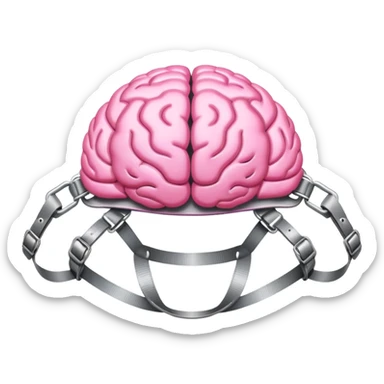 Pink brain on a harness  sticker