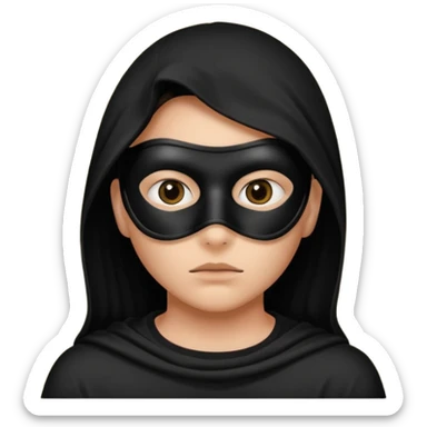 thief emoji peeking from behind a wall, suspicious eyes sticker