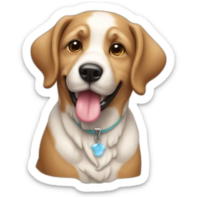 Chien avec une glace sticker