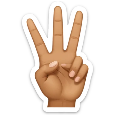 Hand doing peace sign with back of hand facing out  sticker