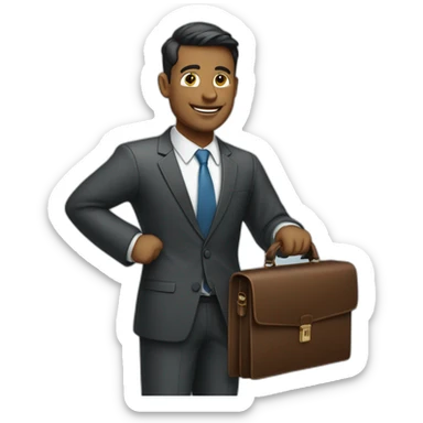 Business man holding briefcase  sticker
