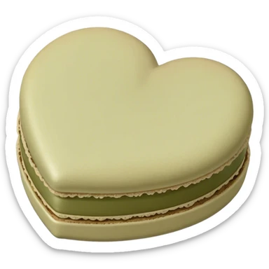 Heart shaped beige and olive color macaroon sticker