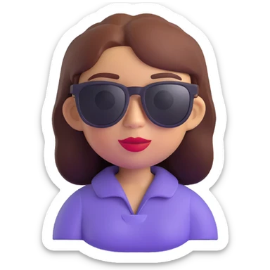 Remove the background, keep only the girl memoji with dark sunglasses in 3D cartoon style, transparent background. sticker