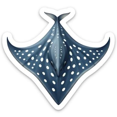 Spotted eagle sting ray with wide wingspan viewed from above sticker