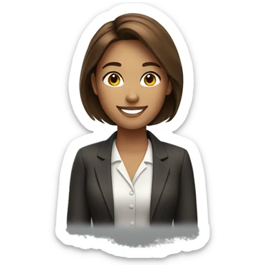 smiling business girl with brown hair sticker
