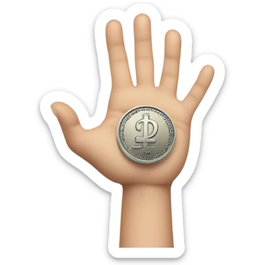Hand paying a peso coin sticker
