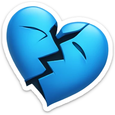 blue heart broken sticker