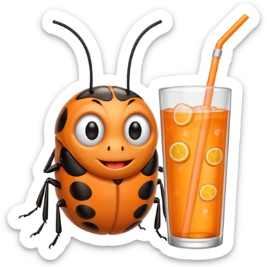 bug drinkig soda sticker