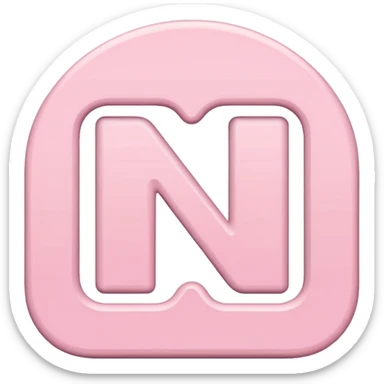 Netflix aesthetic isolated "N" logo in pastel pink sticker