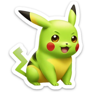 Pikachu verde sticker