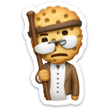 Professional biscuit with a cane  sticker