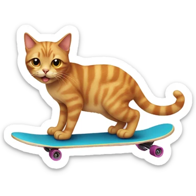 Cat on a skateboard  sticker
