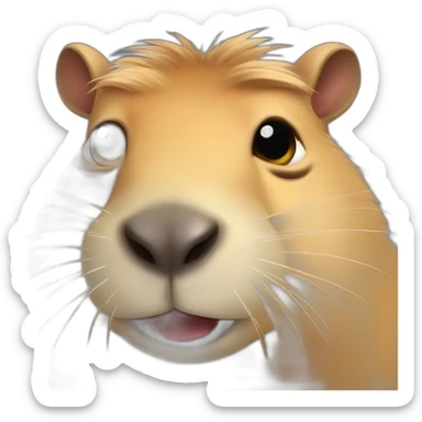 Capybara wink with one eye sticker