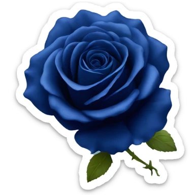 Dark blue rose flower sticker