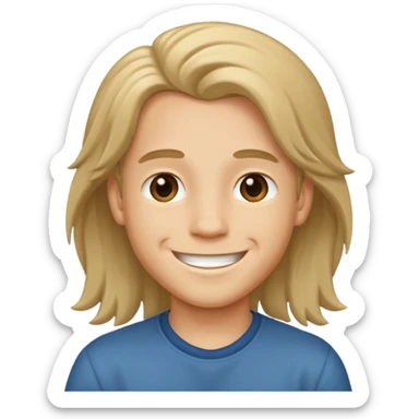 Niño con pelo largo sticker