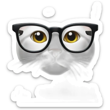 cat wearing glasses on frame's front write Smoodh Don on glass sticker