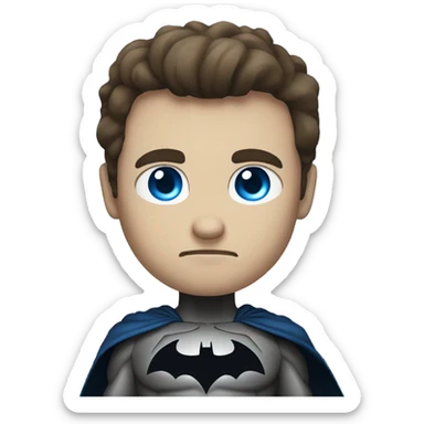 Dark Batman with blue eyes serious face sticker
