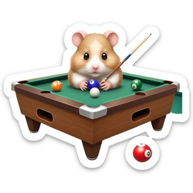 hamster playing billiards sticker