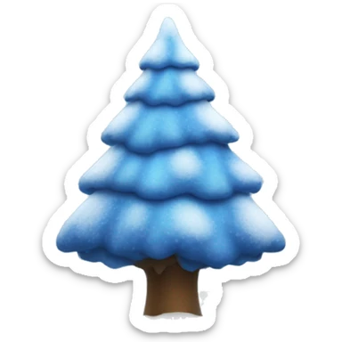 Blue Christmas tree covered in snow sticker